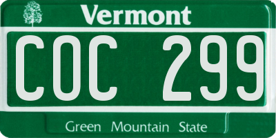 VT license plate COC299