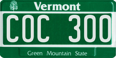 VT license plate COC300