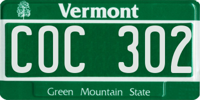 VT license plate COC302