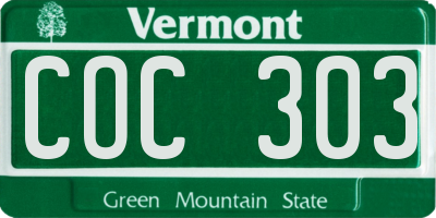VT license plate COC303