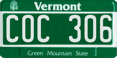 VT license plate COC306