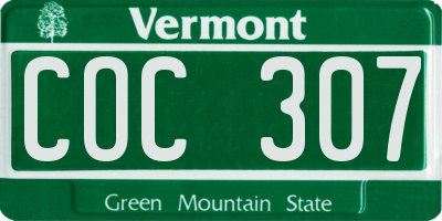 VT license plate COC307