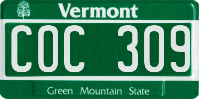 VT license plate COC309
