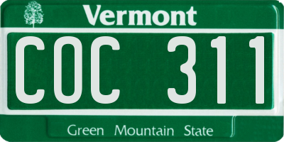 VT license plate COC311