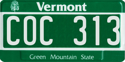 VT license plate COC313
