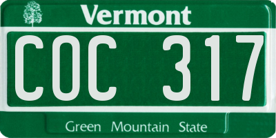 VT license plate COC317