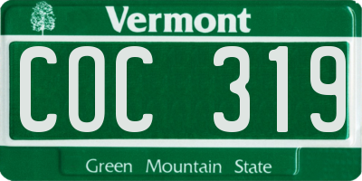 VT license plate COC319