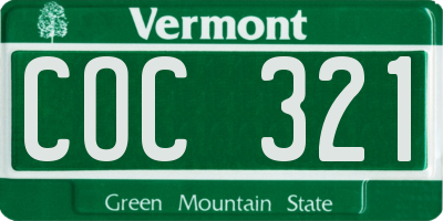 VT license plate COC321