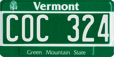 VT license plate COC324