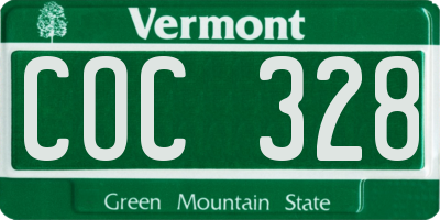 VT license plate COC328