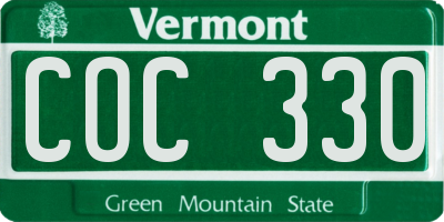 VT license plate COC330