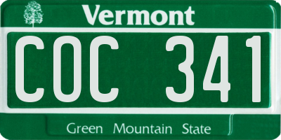 VT license plate COC341