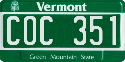 VT license plate COC351