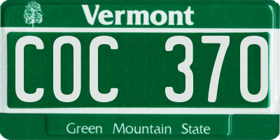 VT license plate COC370