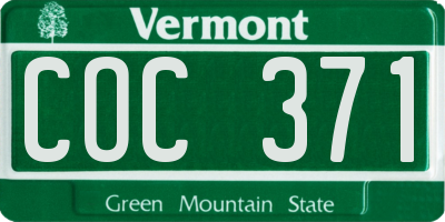 VT license plate COC371
