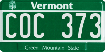 VT license plate COC373