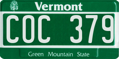VT license plate COC379