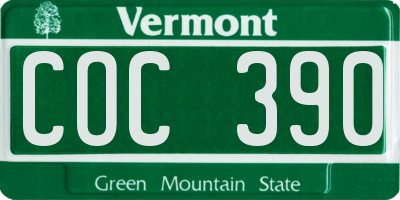 VT license plate COC390