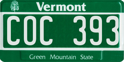VT license plate COC393