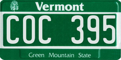 VT license plate COC395
