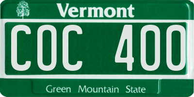 VT license plate COC400