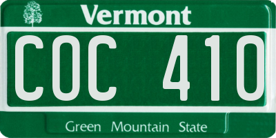 VT license plate COC410