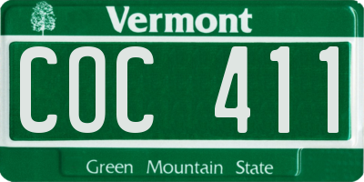 VT license plate COC411