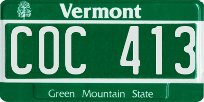 VT license plate COC413