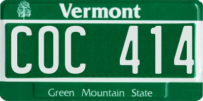 VT license plate COC414
