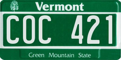 VT license plate COC421