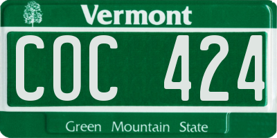 VT license plate COC424