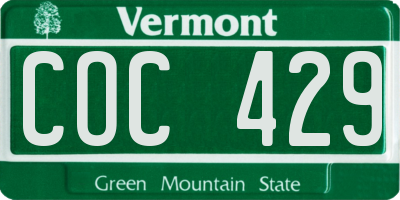 VT license plate COC429