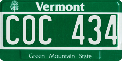 VT license plate COC434