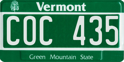 VT license plate COC435