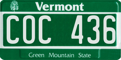 VT license plate COC436