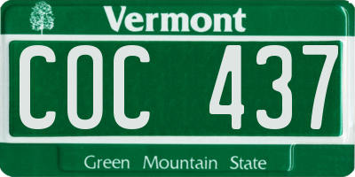 VT license plate COC437