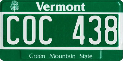 VT license plate COC438