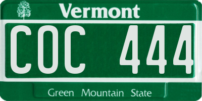 VT license plate COC444