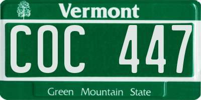 VT license plate COC447