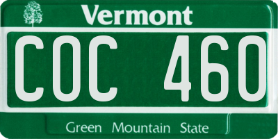 VT license plate COC460