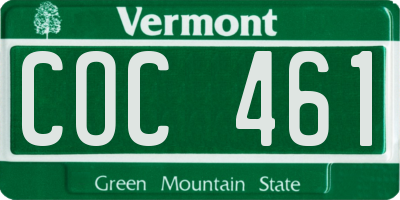 VT license plate COC461