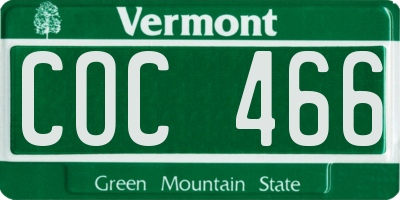 VT license plate COC466