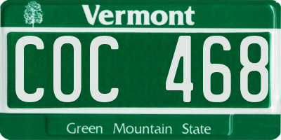 VT license plate COC468