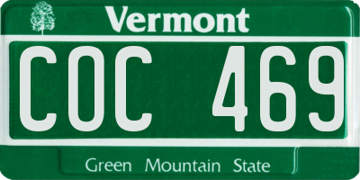 VT license plate COC469