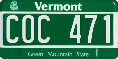 VT license plate COC471