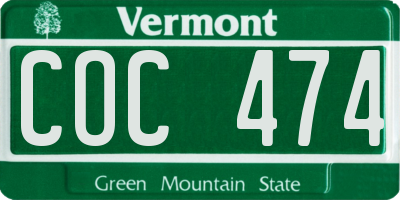 VT license plate COC474