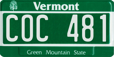 VT license plate COC481