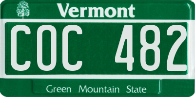 VT license plate COC482
