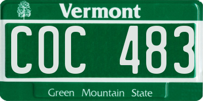 VT license plate COC483