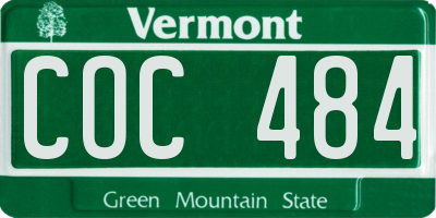 VT license plate COC484